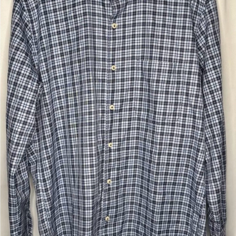 Peter Millar button down Men's Blue and White Plaid Shirt Sz M